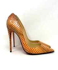 Christian Louboutin So Kate 120 Watersnake Rocaille Orange Pump Heels 38 UK 5 for sale  Shipping to South Africa