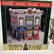 Coca-Cola Christmas Village Town Square Collection Barber Shop & Antiques for sale  Shipping to South Africa