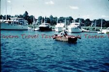 1950s Guy in rowboat dinghy in a marina 35mm Slide c850, used for sale  Jenkintown