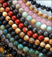 Perles rondes 8mm - 8,5mm pierres semi précieuses naturelles au choix d'occasion  Walscheid