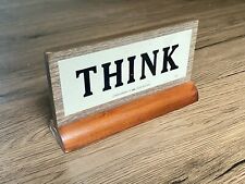 Used, Vintage Wood and Wood Laminate "Think" Desk Plaque Sign from IBM for sale  Shipping to South Africa