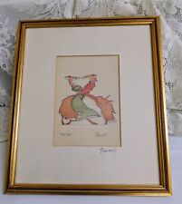 CLAIRE MINTER-KEMP Whimsical Framed Art Print FOXTROT England 1995 SIGNED TWICE for sale  Shipping to South Africa
