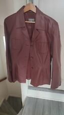 Veste cuir bordeaux d'occasion  Le Petit-Quevilly