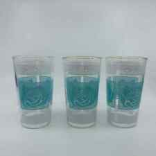 Conjunto de 3 copos de vidro MCM branco/aqua Libby ponto cruz padrão rosa utensílios de bebida  comprar usado  Enviando para Brazil