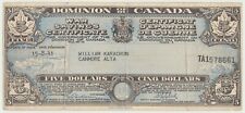 Used, CANADA $5 WAR SAVINGS CERTIFICATE SCHWAN BOLING # 951/a1a w' TANK SHIPS & PLANE for sale  Cape Coral