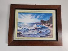 beach painting w gold frame for sale  Saint Petersburg