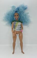 Barbie Extra #4 Doll Curly Blue Hair 2020 Articulated Curvy Body, used for sale  Shipping to South Africa