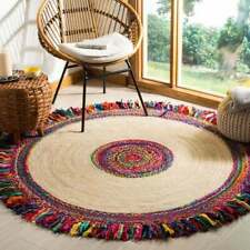 Alfombra redonda yute mezcla algodón estilo trenzado alfombra de área hecha a mano para decoración del hogar alfombra segunda mano  Embacar hacia Argentina