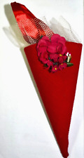 Vintage Estilo Vitoriano Natal TUSSIE MUSSIE Presente Doces CONE Ornamento Vermelho comprar usado  Enviando para Brazil