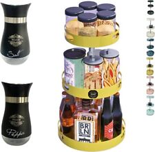 Lazy Susan Turntable 3 Tier + Salt And Pepper Shaker Set, Rotating Spice Rack  for sale  Shipping to South Africa