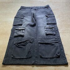 Nova Men Southpole Tripp Nyc Style Baggy Wide Leg Cargo Jeans Mens 40x28 Black for sale  Shipping to South Africa