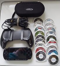 Sony PSP PlayStation Portable - Black W/Hand Grip-18 Games And Game Case *Read* for sale  Shipping to South Africa