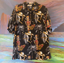 Tommy Bahama Silk Black Cigar Coffee Beans Camp Short Sleeve Shirt Size S for sale  Shipping to South Africa