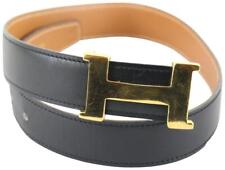 Kit de cinto Hermès reversível preto x marrom x ouro 24 mm logotipo Constance H 72h84s comprar usado  Enviando para Brazil