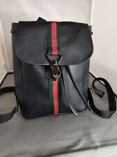 Mini mochila estilo designer preta nova sem marca com listras verdes e vermelhas comprar usado  Enviando para Brazil