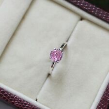 Usado, Anillo de compromiso de plata 925 rosa zafiro creado en laboratorio para mujer segunda mano  Embacar hacia Mexico