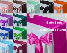 Satin Chair Sashes Bow + Satin Table Runner Wedding Party Decoration - FREE SHIP for sale  Shipping to South Africa
