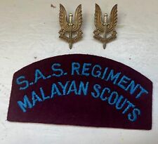 Paño post Segunda Guerra Mundial Malayan Scouts SAS título de hombro parche insignia servicio aéreo especial segunda mano  Embacar hacia Mexico
