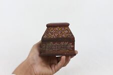 Antique Indian Handmade Wooden Jewelry Storage Box: Small Collectible Treasure for sale  Shipping to South Africa