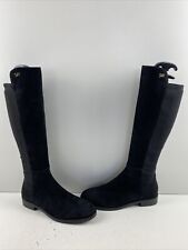 Stuart Weitzman Black Suede/Fabric Pull On Knee High Boots Women’s Size 7.5 B, used for sale  Shipping to South Africa