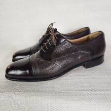 Moreschi Italy Dress Shoes Size 11 Peccary Calf Leather Brown Oxford Shoes  for sale  Shipping to South Africa