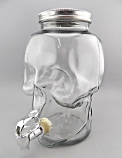 Skull Clear Glass Drink Dispenser w/ Metal Lid 1 Gallon 4L Halloween Party EUC for sale  Shipping to South Africa