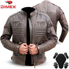 Jaqueta de motocicleta Dimex marrom couro genuíno motociclista com armadura CE comprar usado  Enviando para Brazil