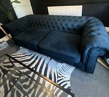 Navy chesterfield sofa for sale  WIGSTON