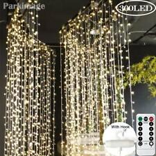 Decoración de Navidad 300 LED Cortina Luces de Hadas Jardín Interior/Exterior Boda Fiesta, usado segunda mano  Embacar hacia Mexico