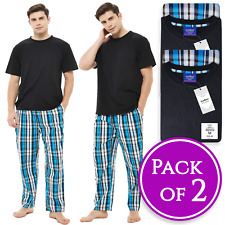 Pack of 2 Mens Pyjamas Set Suit Top & bottoms Lounge sleep Nightwear Pjs for sale  Shipping to South Africa