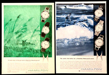 Relógio Hamilton à prova de intempéries e à prova d'água original 1963 anúncios impressos vintage, usado comprar usado  Enviando para Brazil