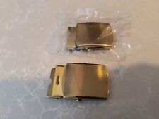 2 Solid Brass Military Web Belt Buckle 1.25" Made in USA. New in plastic Bag. for sale  Shipping to South Africa