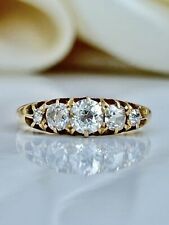 18ct Yellow Gold Antique 1 Carat Diamonds 5 Stone Ring for sale  Shipping to South Africa