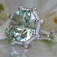 Precioso anillo de boda de circonio cúbico para mujer plata 925 joyería talla 6-10 segunda mano  Embacar hacia Argentina
