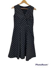 Używany, eShakti Damska sukienka ze sztucznej chusty Fit & Flare Kropki Czarna Biała Rozmiar Small 6 na sprzedaż  Wysyłka do Poland