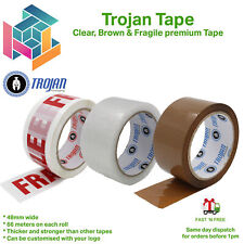 Used, Clear Brown Parcel Tape Strong Packing Carton Sealing Tape 48mmx66m Trojan Brand for sale  Shipping to South Africa