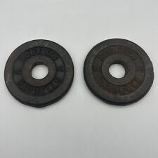 2 placas de peso de hierro vintage Roberts Barbells de 2-1/2 libras (5 libras en total) segunda mano  Embacar hacia Argentina