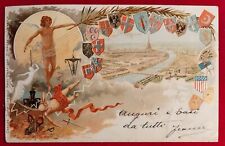 Cartolina parigi illustrata usato  Pistoia