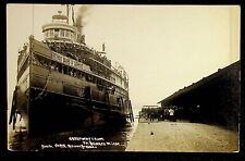 Cartão postal foto real Cleveland Boat Docking At St. Ignace Michigan 1900's RPPC comprar usado  Enviando para Brazil