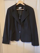 Chaqueta Blazer Akris Punto Negra de 2 Botones Talla 14 Cuello Redondado Bolsillos de Muñeca segunda mano  Embacar hacia Argentina