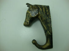 Vintage Solid Brass Horse Head Equestrian Hook Hanger For Coats Hats 6" for sale  Shipping to Ireland