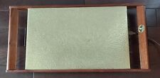Vintage MCM Electric Hot Plate Warming Tray Solid American Walnut Gold 22x11 EUC for sale  Shipping to South Africa