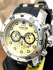 Relógio masculino Invicta 40478 Pro Diver mostrador dourado quartzo cronógrafo borracha preta comprar usado  Enviando para Brazil