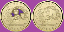 Set 2022 Canada Oscar Peterson Colored & Non-Col Dollar Loonie Mint UNC $1 Coin til salgs  Frakt til Norway