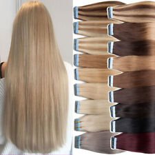 Thick 100G 40PCS Tape In Remy Human Hair Extensions Skin Weft FULL HEAD Straight for sale  Shipping to South Africa