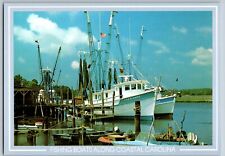 Carolina del Norte - Barco de pesca a lo largo de la costa de Carolina - Postal vintage 4x6 segunda mano  Embacar hacia Argentina