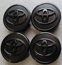 4x TOYOTA WHEEL RIM RIMS CENTER HUB CAP CAPS GLOSS BLACK LOGO 57MM PRIUS COROLLA for sale  Shipping to South Africa