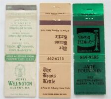 HOTEL WELLINGTON, BRASS KETTLE, JADE FOUNTAIN R-T, ALBANY, NY 3 MATCHBOOK COVERS for sale  Shipping to South Africa