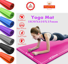 YOGA MAT FOR PILATES GYM EXERCISE 15MM THICK LARGE NBR 183x61cm FREE BAG & STRAP for sale  Shipping to South Africa