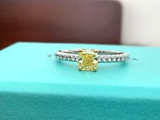 Tiffany & Co Fancy Intense Yellow Diamond NOVO Engagement Ring .69ct $10k  for sale  USA